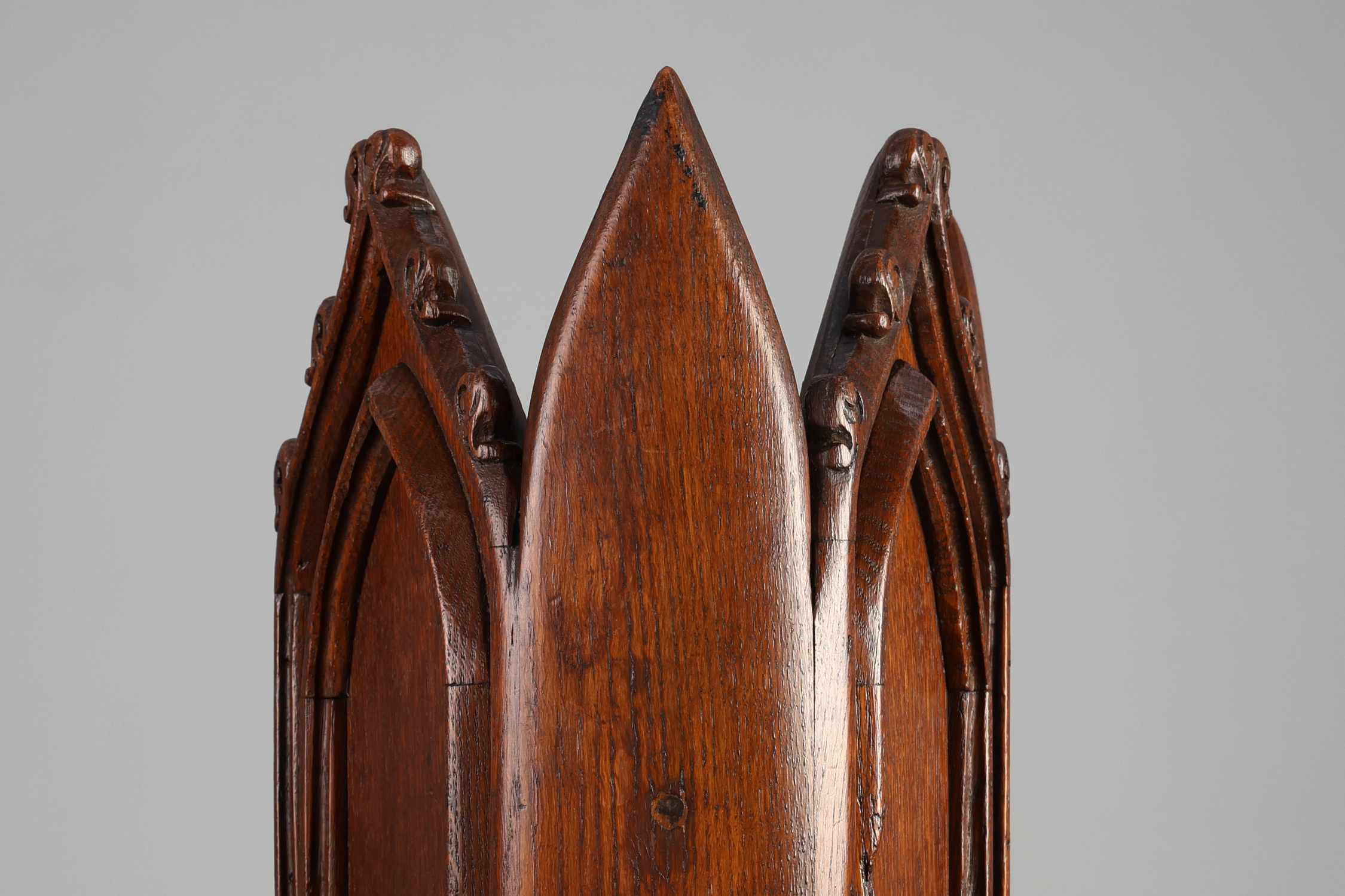 Neo-Gothic Oak Umbrella Stand with Sculptural Carving, France, 19th Centurythumbnail